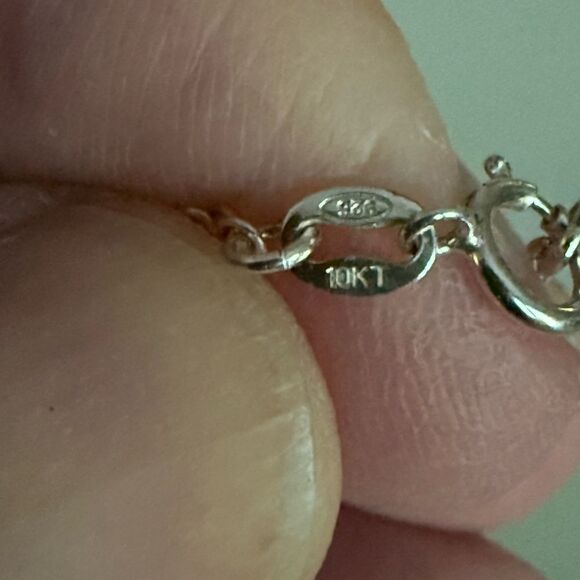 10k gold and sterling silver anklet - Picture 6 of 7